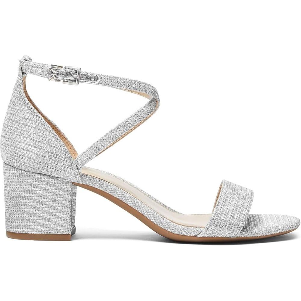 Michael Kors Serena Flex Sandals Silver Glitter Womens Size 10 NIB - Picture 3 of 6